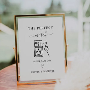 Wedding Match Fevor Sign - Handgeschriebener Stil Sockelschild