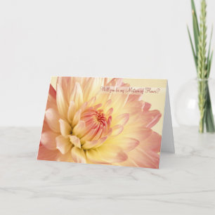 Wedding. Matrone der Ehrenkarte mit Dahlie Einladung