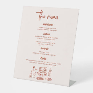 Wedding Menu Hand Drawn Food Whimsical Sockelschild