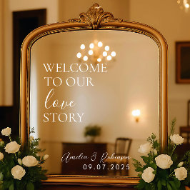 Wedding Mirror Decal - Willkommen in unserer Liebe Fensteraufkleber
