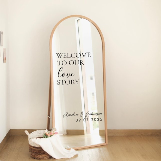 Wedding Mirror Decal - Willkommen in unserer Liebe Fensteraufkleber (Von Creator hochgeladen)