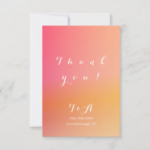 Wedding Modern Sunset Ombre Dankeskarte