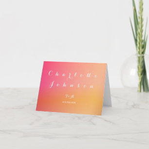 Wedding Modern Sunset Ombre Name and Menu Place Karte