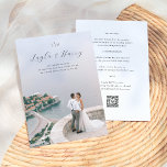 Wedding Monogram | Alle in einem QR-Foto Einladung<br><div class="desc">Dieses schlichte und elegante Hochzeitsdesign besticht durch ein Foto, das Sie ganz nach Ihren Wünschen auswählen können. Das Texteüberlagern beginnt mit Ihren beiden Initialen, gefolgt von Ihren Namen in der schicken Schrift. Im Folgenden werden Ihr Datum und der Veranstaltungsort in klassischer Serifentypografie gedruckt. Karten werden in die Veranstaltungsdetails zurückgesetzt, mit...</div>