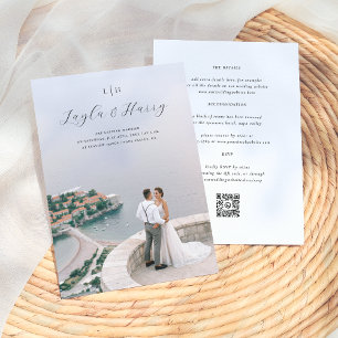Wedding Monogram   Alle in einem QR-Foto Einladung