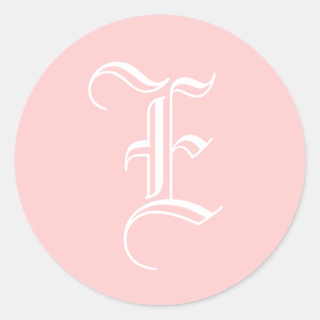 Wedding Monogram E Aufkleber Altes Englisch Stift  (Vorderseite)