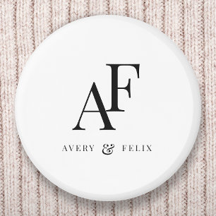 Wedding Monogram Elegant Einfach Minimalistisch Button