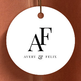 Wedding Monogram Elegant Einfach Minimalistisch Geschenkanhänger