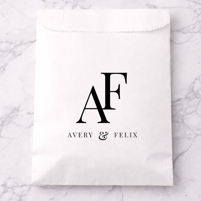 Wedding Monogram Elegant Einfach Minimalistisch Geschenktütchen (Von Creator hochgeladen)