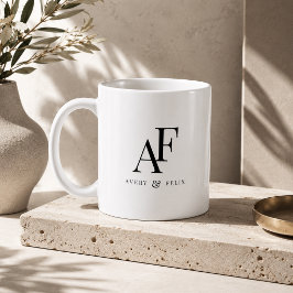 Wedding Monogram Elegant Einfach Minimalistisch Kaffeetasse