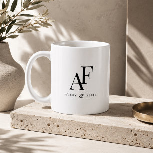 Wedding Monogram Elegant Einfach Minimalistisch Kaffeetasse