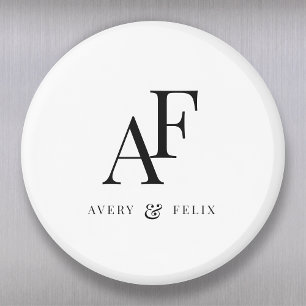 Wedding Monogram Elegant Einfach Minimalistisch Magnet