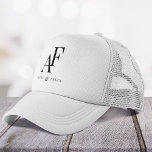 Wedding Monogram Elegant Einfach Minimalistisch Truckerkappe<br><div class="desc">Ein einfacher Hochzeitsmonogramm Hut mit klassischer traditioneller Typografie in schwarz in einem eleganten Stil. Der Text lässt sich einfach mit Ihren Namen für das perfekt personalisierte Design anpassen!</div>