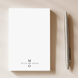 Wedding Monogram Elegant Minimalistisch Simple Whi Post-it Klebezettel