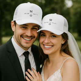 Wedding Monogram Elegant Minimalistisch Simple Whi Truckerkappe