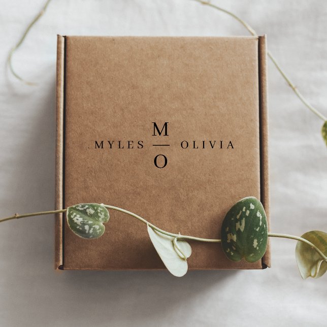 Wedding Monogram Elegant Mr. and Mrs. Permastempel (Von Creator hochgeladen)