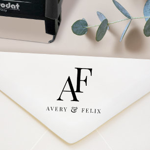 Wedding Monogram Elegant Wedding Gevor Permastempel