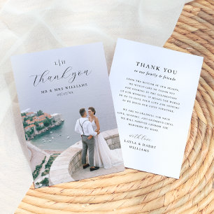 Wedding Monogram Elegantes und modernes Script-F Dankeskarte