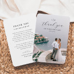 Wedding Monogram | Elegantes und modernes Script-F Dankeskarte<br><div class="desc">Ein elegantes Foto Dankeschön-Karte, die zu unserem Monogramm passt | Alles in einer QR Code Foto Hochzeitskollektion. Dieses Design enthält Ihre Initialen und unter "Danke" in einem eleganten Skript. Auf der Rückseite der Karte befindet sich eine persönliche Danksagung an Freunde und Familie. Sehen Sie sich die auf dieser Seite verlinkte...</div>