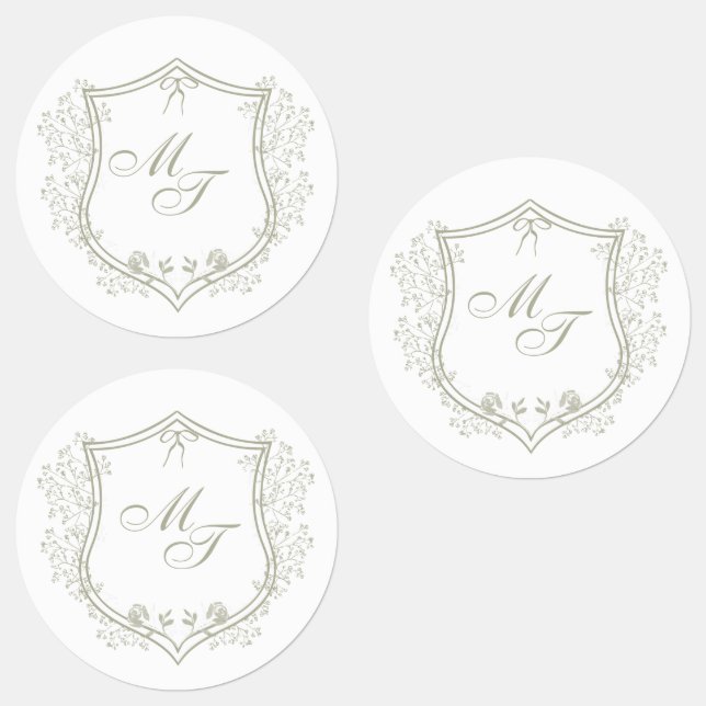 Wedding Monogram Etiketten (Gruppe)