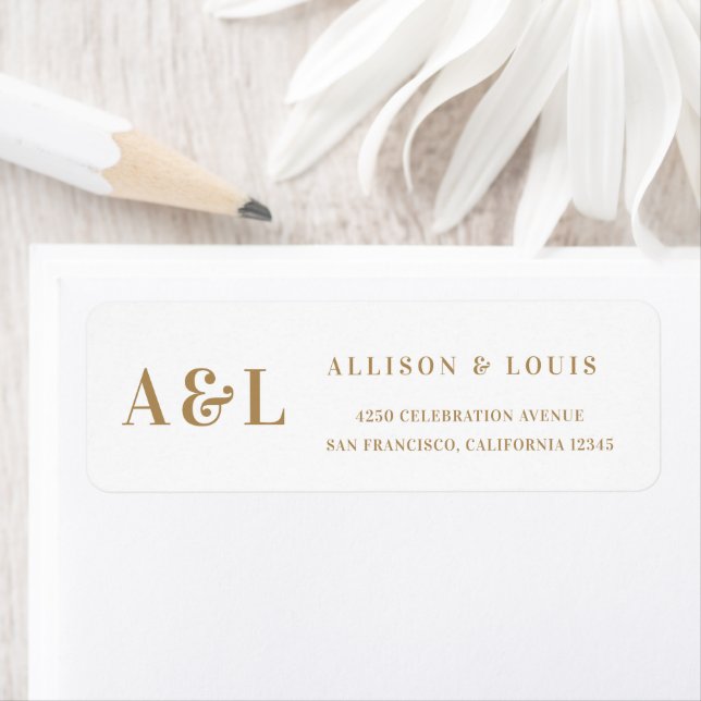 Wedding Monogram Minimalistisch White Gold (Insitu)