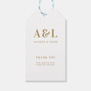 Wedding Monogram Minimalistisch White Gold Geschenkanhänger