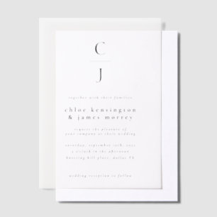 Wedding Monogram Modern Minimal Schwarz-weiß