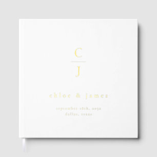 Wedding Monogram Modern Minimal Schwarz-weiß Gästebuch