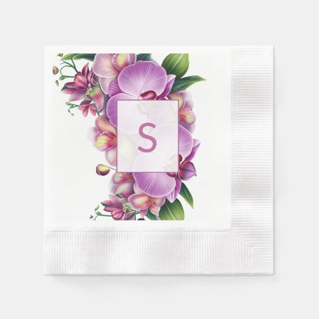 Wedding Monogram Paper Napkin Serviette (Vorderseite)