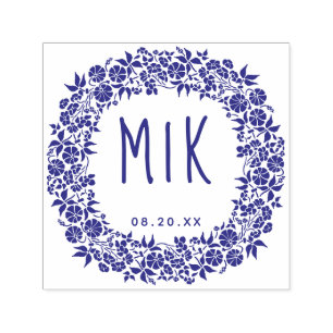 Wedding Monogram Save the Date Blumenstrauß Permastempel