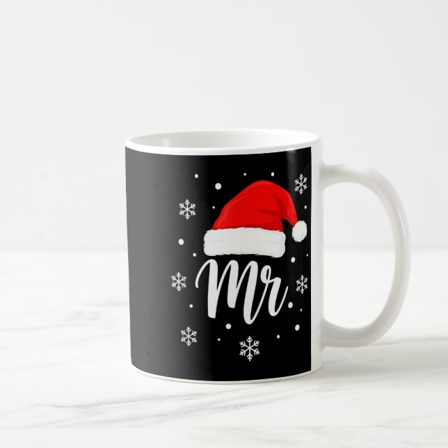 Wedding Mr. Santa Hat, Mr. Christmas Snowflakes Fo Kaffeetasse (Rechts)