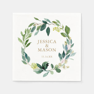 Wedding Napkin Greenery Cocktail Napkin Serviette