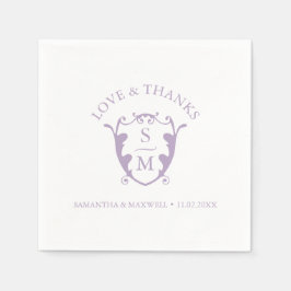 Wedding Napkins Template Custom Monogram Crest Serviette