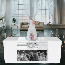 Wedding Newspaper Fun Photo Table Runner Sign Wandteppich