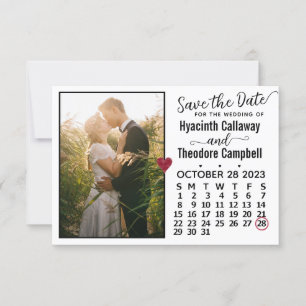 Wedding Oktober 2023 Kalender Custom Foto White Save The Date
