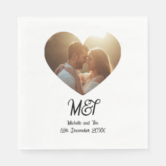Wedding or engagement personalised napkins serviette