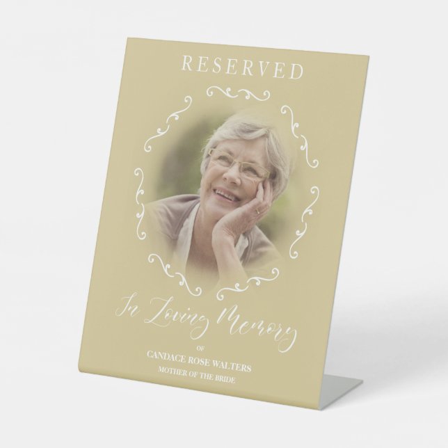 Wedding Ornamental Reserved Seat Tribute Loved One Sockelschild (Vorderseite)