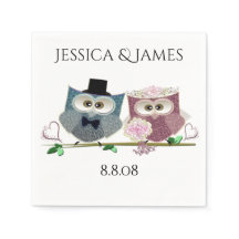 Wedding Owls personalisieren Paper Napkin