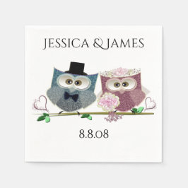Wedding Owls personalisieren Paper Napkin Serviette