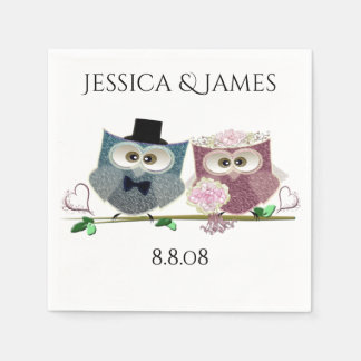 Wedding Owls personalisieren Paper Napkin Serviette