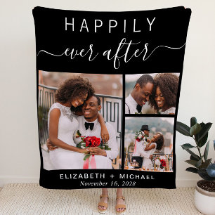 WEDDING PAAR FOTO KLEBE BLACK FLEECEDECKE