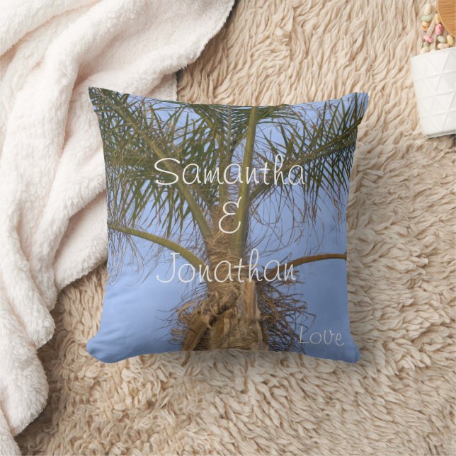 Wedding Palm Tree Blue Sky Kopfkissen Kissen (Decke)
