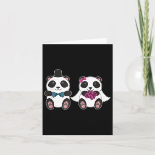 Wedding Panda Bar Bride Groom Verheiratet Honeymoo Karte