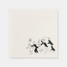 Wedding Party Conga Line Cocktail Napkin