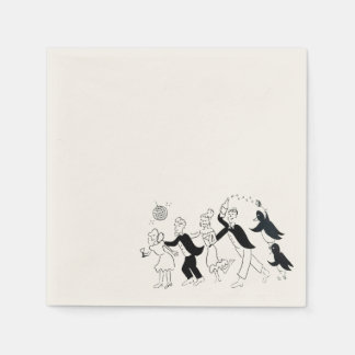 Wedding Party Conga Line Cocktail Napkin Serviette