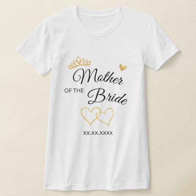 Wedding Party Role & Date Elegant Design T-Shirt (Ablage )