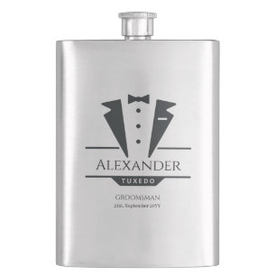 Wedding Party Tuxedo gibt Trauzeuge Flachmann