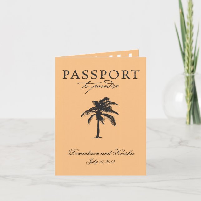 Wedding Passport Einladung nach St. Thomas (Vorderseite)