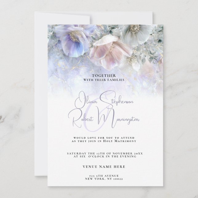 Wedding | Pastel Peony Einladung (Vorderseite)