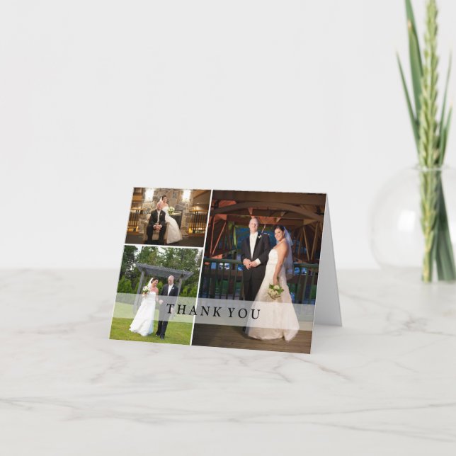 Wedding Photo Collage - Thank You Dankeskarte (Vorderseite)